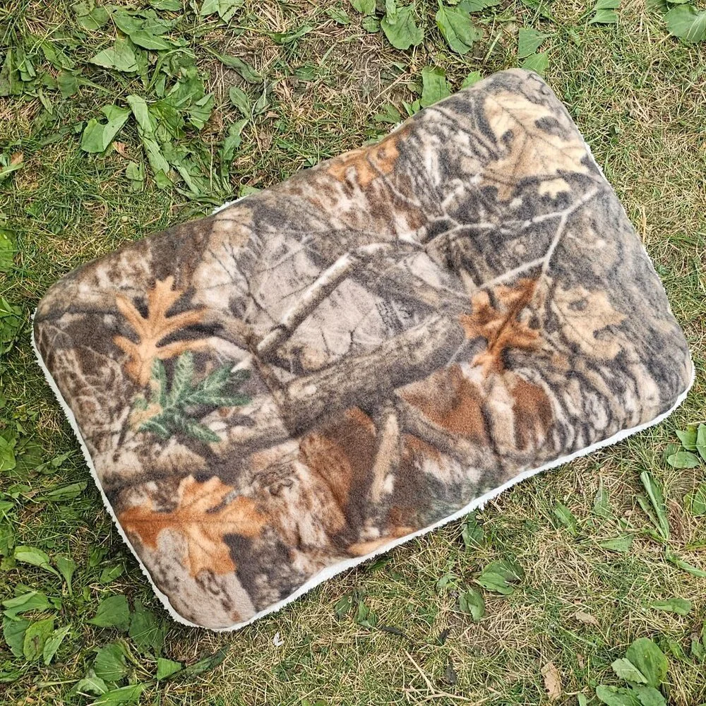 NEW! Brown Camo Camouflage Pet Bed - 7 layers, Fleece + Sherpa | Dog Puppy Cat